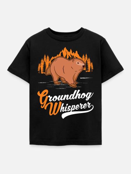 Murmeltier Flüsterer Groundhog Waldmurmeltier - Kinder T-Shirt - Schwarz