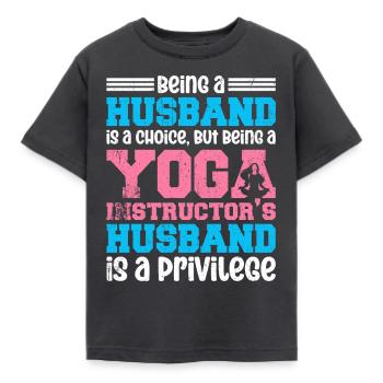Being A Husband Is A Choice Yoga Instructor - Kids' T-Shirt - dark grey - Front - AI Model Kid Female (0cm)