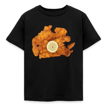 Österreich Wiener Schnitzel Schnitzel-Fan - Kinder T-Shirt - Schwarz - Vorne - AI Model Kid Female (0cm)