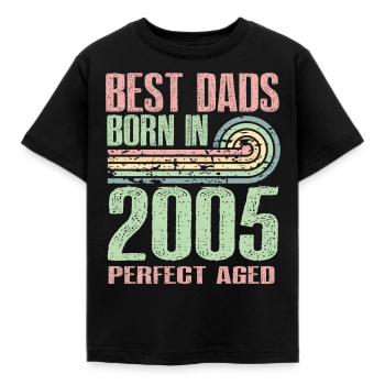 Les meilleurs pères sont nés en 2005, 18 ans, - T-shirt Enfant - noir - Devant - AI Model Kid Female (0cm)
