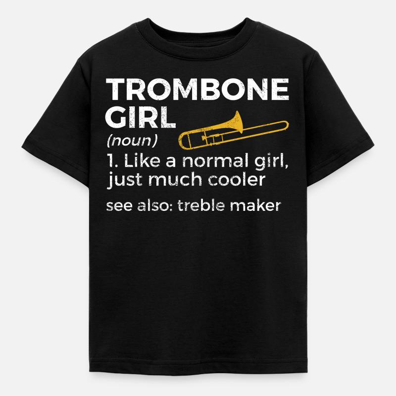 Posaune Musiker Blasmusik - Kinder T-Shirt - Schwarz