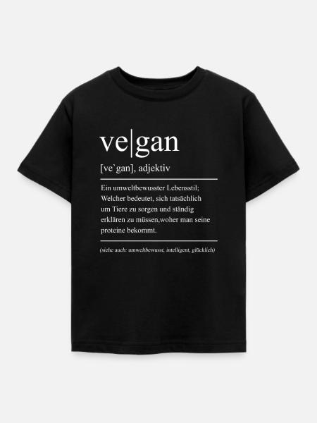 Vegan Lsutiger Spruch Veganer Bedeutung - Kinder T-Shirt - Schwarz