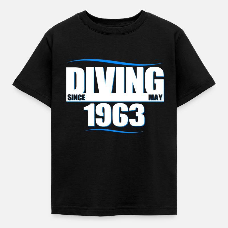 Taucher Geburtstag - Diving since May 1963 - Kinder T-Shirt - Schwarz
