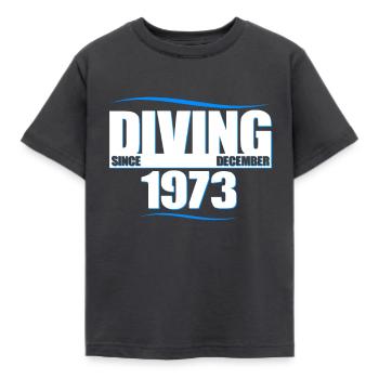 Diver Birthday - Diving since December 1973 - Kids' T-Shirt - dark grey - Front - AI Model Kid Female (0cm)