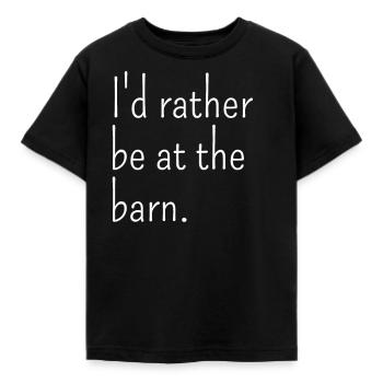 Je préférerais être dans la fille de cheval d’écurie - T-shirt Enfant - noir - Devant - AI Model Kid Female (0cm)