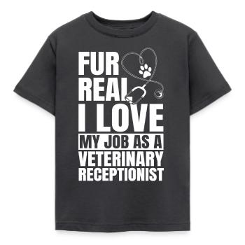 Veterinarian Receptionist - Kids' T-Shirt - dark grey - Front - AI Model Kid Female (0cm)
