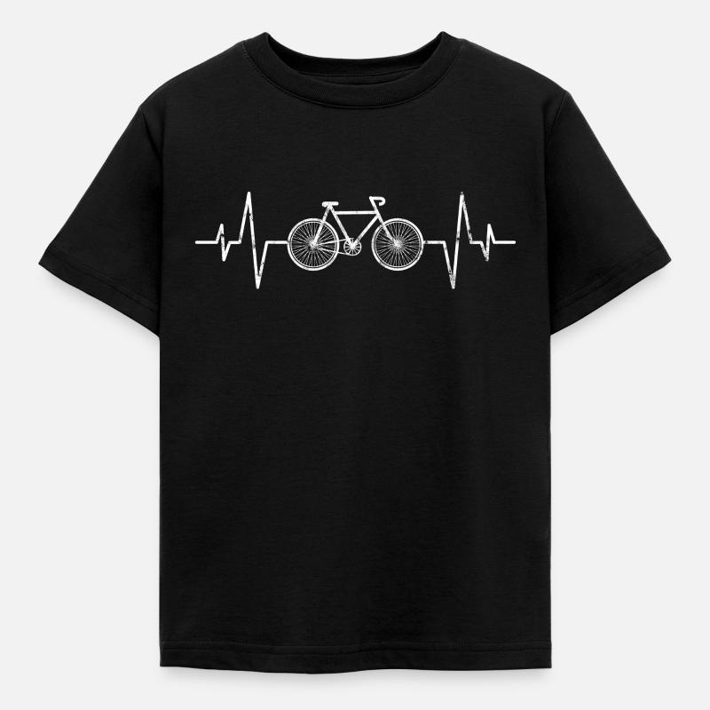 Fahrrad Herzschlag - Kinder T-Shirt - Schwarz