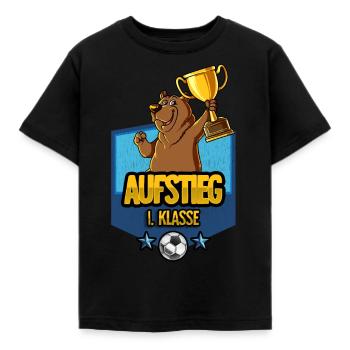 Aufstieg 1. Klasse Einschulung - Kinder T-Shirt - Schwarz - Vorne - AI Model Kid Female (0cm)