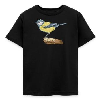 Blue I Bird motif for birdwatchers - Kids' T-Shirt - black - Front - AI Model Kid Female (0cm)