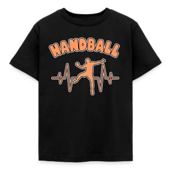 Handball Herzschlag - Kinder T-Shirt - Schwarz - Vorne - AI Model Kid Female (0cm)