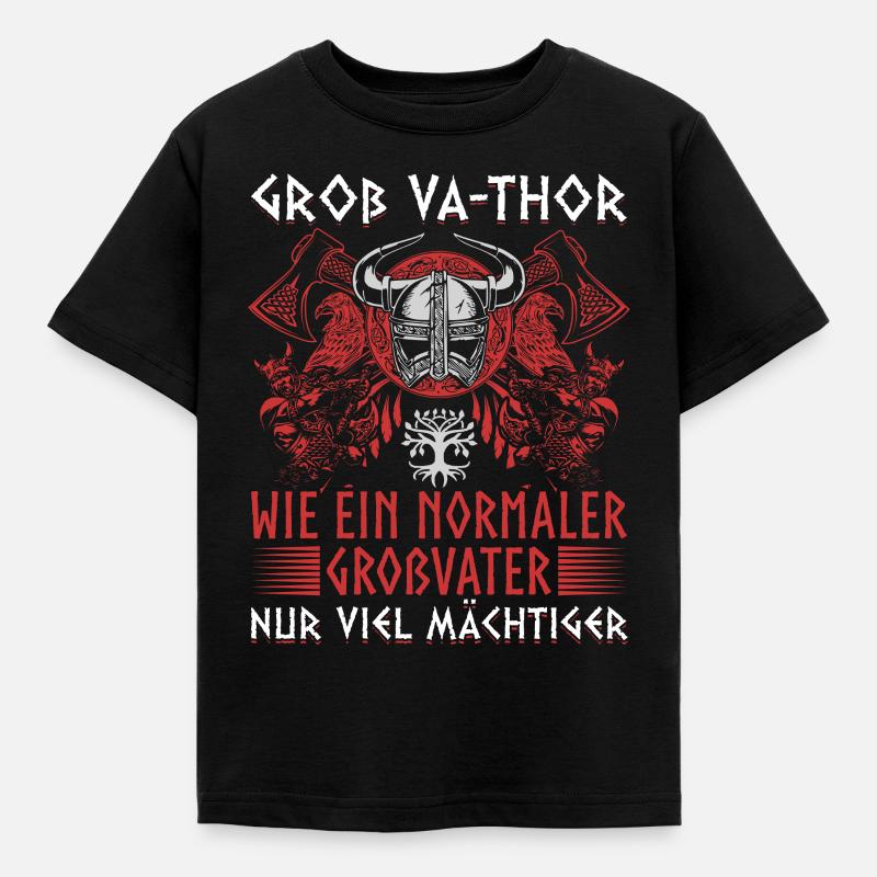 Groß Vathor - Vatertag Vatertagsgeschenk Wikinger - Kinder T-Shirt - Schwarz