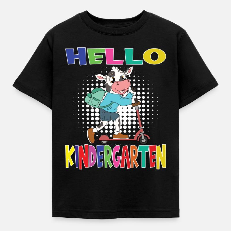 Hej børnehaveko med scooter - Børne-T-shirt - sort