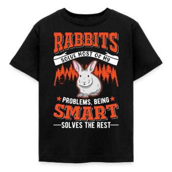 Rabbit Rabbit Rabbit - Kids' T-Shirt - black - Front - AI Model Kid Female (0cm)