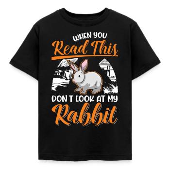 Rabbit Rabbit Rabbit - Kids' T-Shirt - black - Front - AI Model Kid Female (0cm)