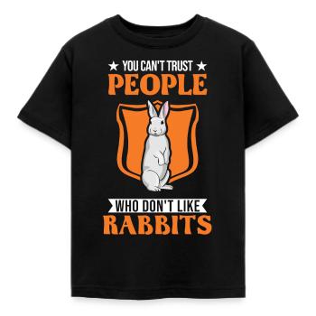 Rabbit Rabbit Rabbit - Kids' T-Shirt - black - Front - AI Model Kid Female (0cm)