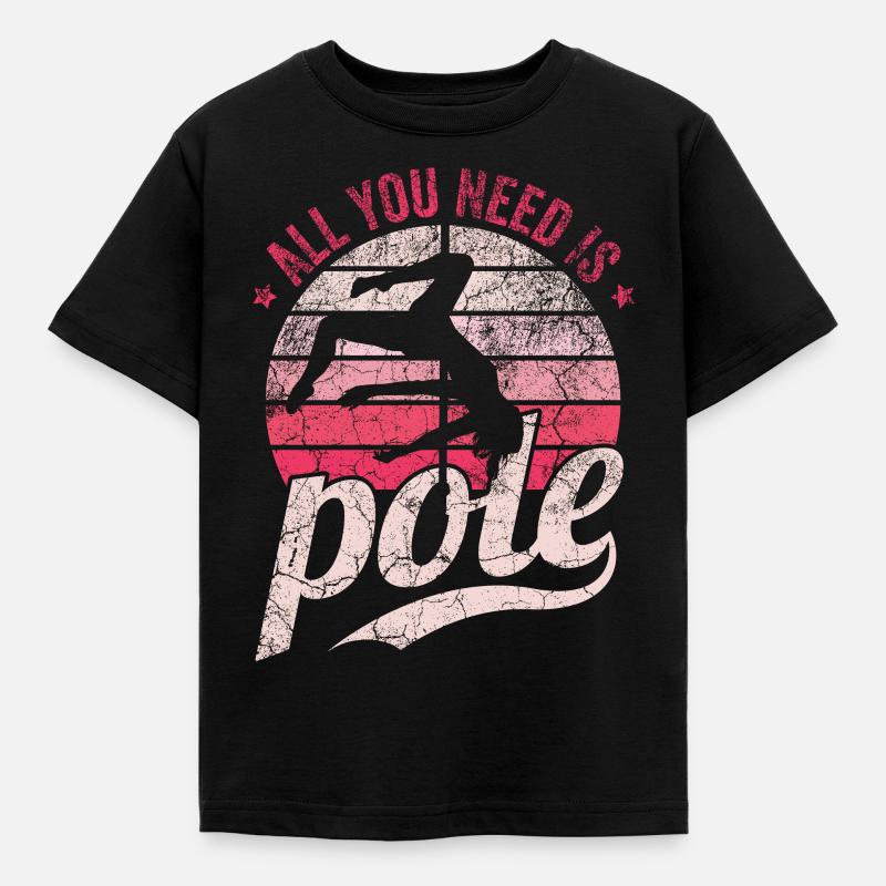 Pole Dance Dancer, Pole Dance, Pole Dancing - T-shirt Enfant - noir