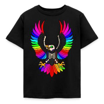 Day of the dead farbiger Adler mexikanisches - Kinder T-Shirt - Schwarz - Vorne - AI Model Kid Female (0cm)
