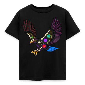 Day of the dead farbiger Adler mexikanisches - Kinder T-Shirt - Schwarz - Vorne - AI Model Kid Female (0cm)