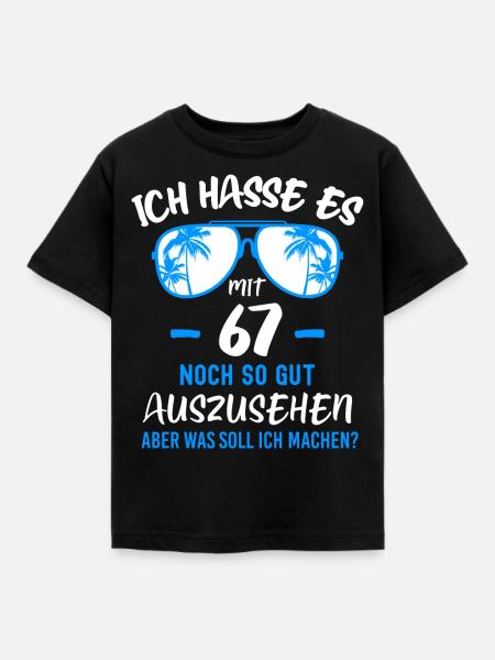 67. Geburtstag 67 - Kinder T-Shirt - Schwarz