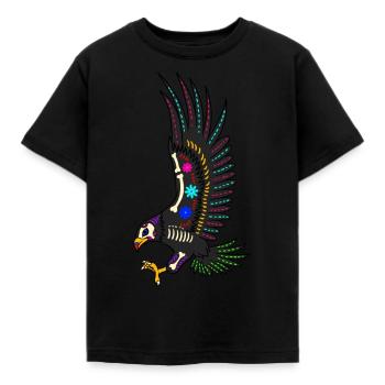 Jour des morts aigle coloré mexicain - T-shirt Enfant - noir - Devant - AI Model Kid Female (0cm)