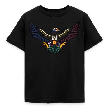 Jour des morts aigle coloré mexicain - T-shirt Enfant - noir - Devant - AI Model Kid Female (0cm)