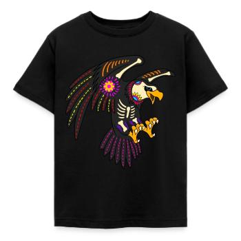 Jour des morts aigle coloré mexicain - T-shirt Enfant - noir - Devant - AI Model Kid Female (0cm)
