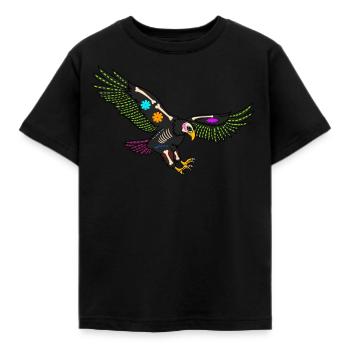 Jour des morts aigle coloré mexicain - T-shirt Enfant - noir - Devant - AI Model Kid Female (0cm)