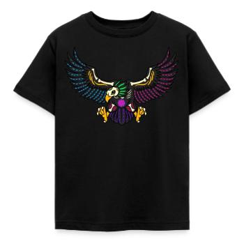 Jour des morts aigle coloré mexicain - T-shirt Enfant - noir - Devant - AI Model Kid Female (0cm)