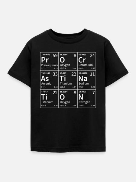 Procrastination Periodensystem mit - Kinder T-Shirt - Schwarz