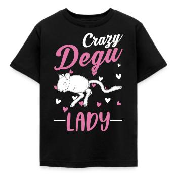 Verrückte Degu Frau Walddegu - Kinder T-Shirt - Schwarz - Vorne - AI Model Kid Female (0cm)