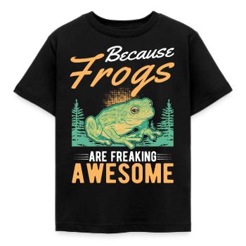 Frog Gift Tree Frog - Kids' T-Shirt - black - Front - AI Model Kid Female (0cm)