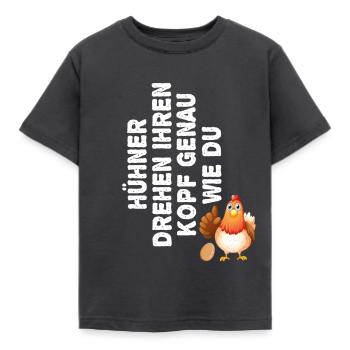 Hühner Drehen Ihren Kopf Genau Wie Du Landwirt - Kinder T-Shirt - Dunkelgrau - Vorne - AI Model Kid Female (0cm)