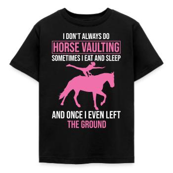 Lustiges Voltigieren auf dem Pferd - Kinder T-Shirt - Schwarz - Vorne - AI Model Kid Female (0cm)