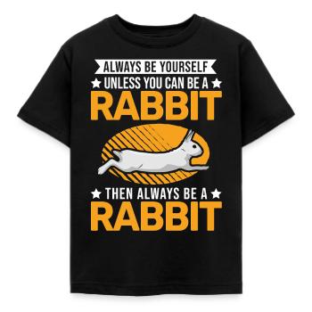 Rabbit Rabbit Rabbit - Kids' T-Shirt - black - Front - AI Model Kid Female (0cm)