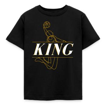 Drôle de basketteur King Slam - T-shirt Enfant - noir - Devant - AI Model Kid Female (0cm)