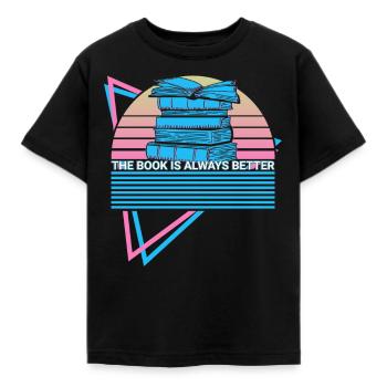 Funny book reader - Kids' T-Shirt - black - Front - AI Model Kid Female (0cm)