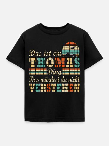 THOMAS - Kinder T-Shirt - Schwarz