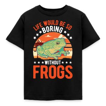 Frog Gift Tree Frog - Kids' T-Shirt - black - Front - AI Model Kid Female (0cm)