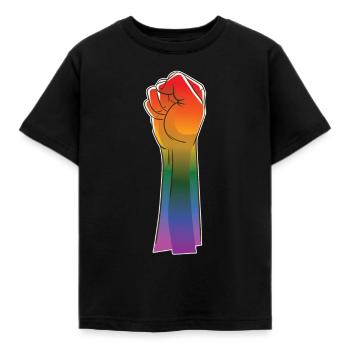 Unity Faust Equality Justice - Kids' T-Shirt - black - Front - AI Model Kid Female (0cm)