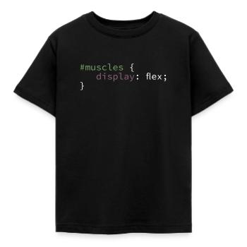 Funny CSS Muscles Flex GYM - Kids' T-Shirt - black - Front - AI Model Kid Female (0cm)