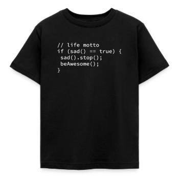 Funny Programmer Life Motto - Kids' T-Shirt - black - Front - AI Model Kid Female (0cm)