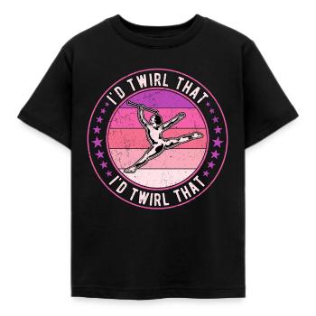Bâton tourbillonnant tige tournant je ferais tournoyer ça - T-shirt Enfant - noir - Devant - AI Model Kid Female (0cm)