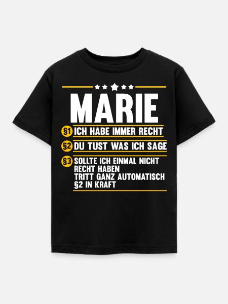 Marie - Kinder T-Shirt - Schwarz