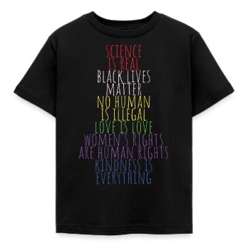La science est la vraie vie noire - T-shirt Enfant - noir - Devant - AI Model Kid Female (0cm)