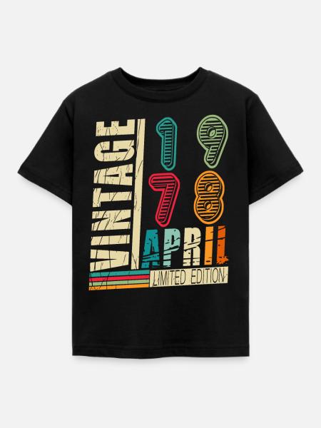 Geburtsmonat April 1978 - Kinder T-Shirt - Schwarz