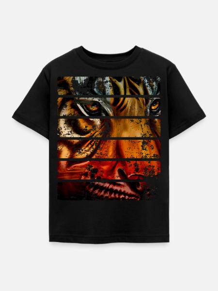 Tiger - Kinder T-Shirt - Schwarz