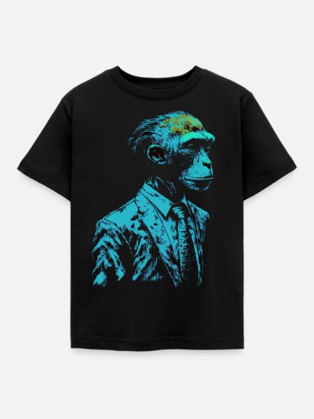 Affe Geschenkidee Monkey Zoo - Kinder T-Shirt - Schwarz