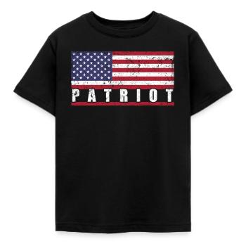 Patriot USA Drapeau Patriotique Fier - T-shirt Enfant - noir - Devant - AI Model Kid Female (0cm)
