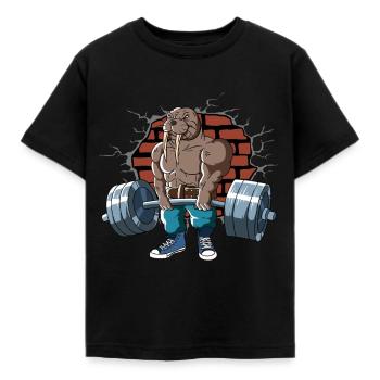 Fitness Training Pompes Walrus Deadlift Fitness - T-shirt Enfant - noir - Devant - AI Model Kid Female (0cm)