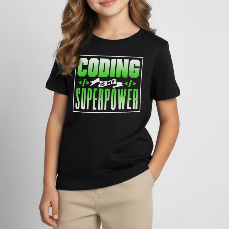 Coding Ist Meine Superkraft Coder Programmierer Kinder T-Shirt